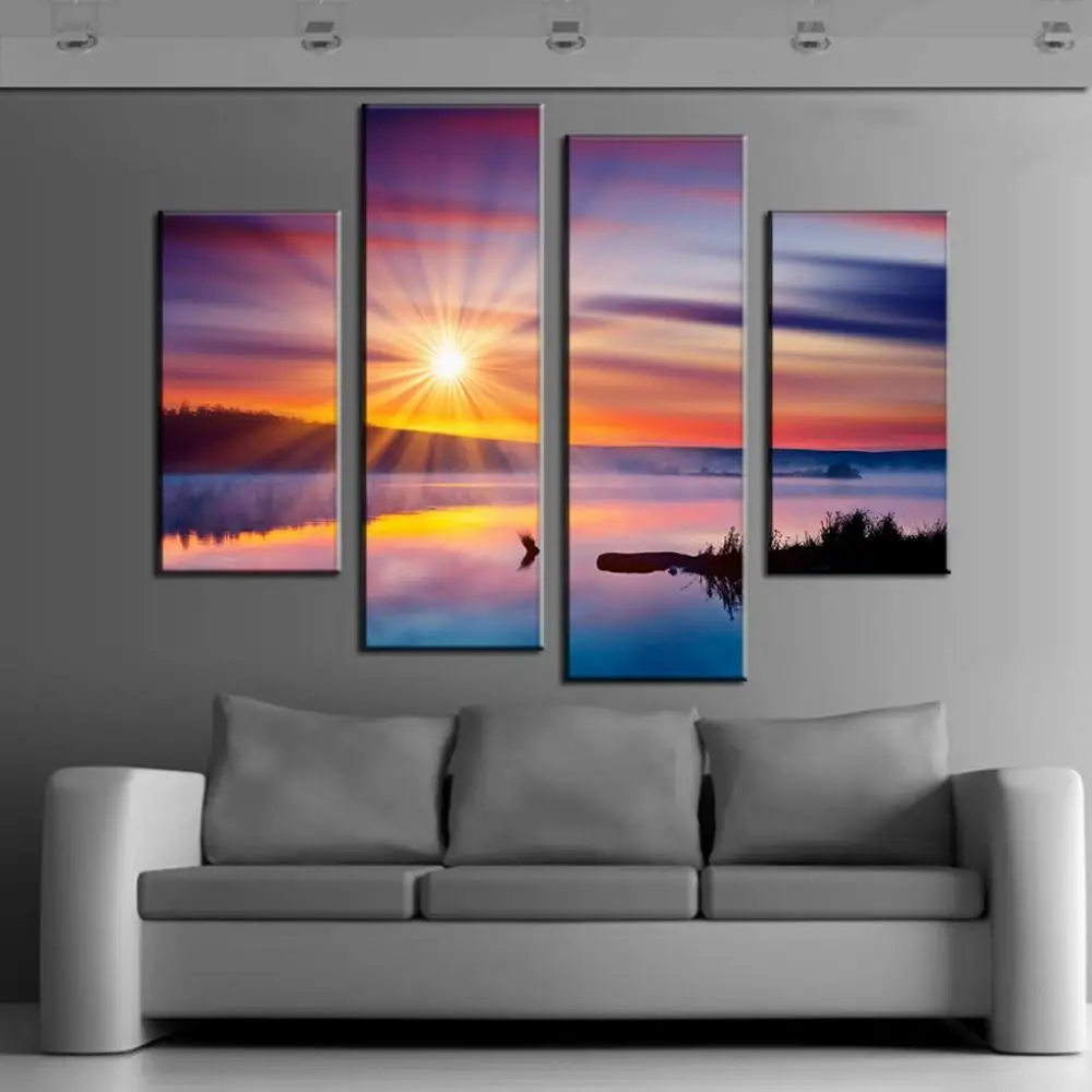 4 Pcs/Set Combined Landscape Painting Colorful Sunset Glare Decorative Picture Canvas Wall Art Picture No Frame
4 Pcs/Set Combined Landscape Painting Colorful Sunset Glare Decorative Picture Canvas Wall Art Picture No Frame