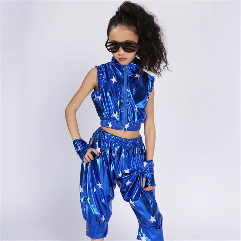 Unisex Kids Hip Hop Jazz Stage Performance Costumes Boys Girls Five Star Patent Leather Jazz Dance Suit 100-160cm Kids Party Set
Unisex Kids Hip Hop Jazz Stage Performance Costumes Boys Girls Five Star Patent Leather Jazz Dance Suit 100-160cm Kids Party Set