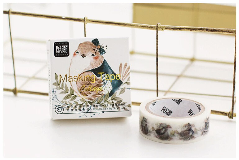 1Box New 1.5cm Wide Flowers Bird Washi Tape DIY Scrapbooking Masking School Office Supply H1411 | Канцтовары для офиса и дома