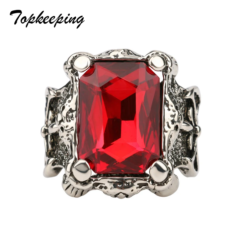 Topkeeping Brand 2018 New Fashion Jewelry Red Blue Carved Retro Ring Women Ring Rock Style Classic Jewelry Men Rings
Topkeeping Brand 2018 New Fashion Jewelry Red Blue Carved Retro Ring Women Ring Rock Style Classic Jewelry Men Rings