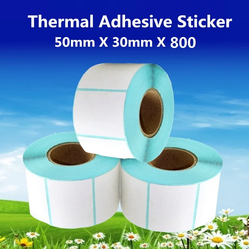 50*30*800pcs per roll Thermal Label Adhesive Stickers 50mm X 30mm Thermal Sensitive Adhesive Sticker Barcode Printer Labels
50*30*800pcs per roll Thermal Label Adhesive Stickers 50mm X 30mm Thermal Sensitive Adhesive Sticker Barcode Printer Labels