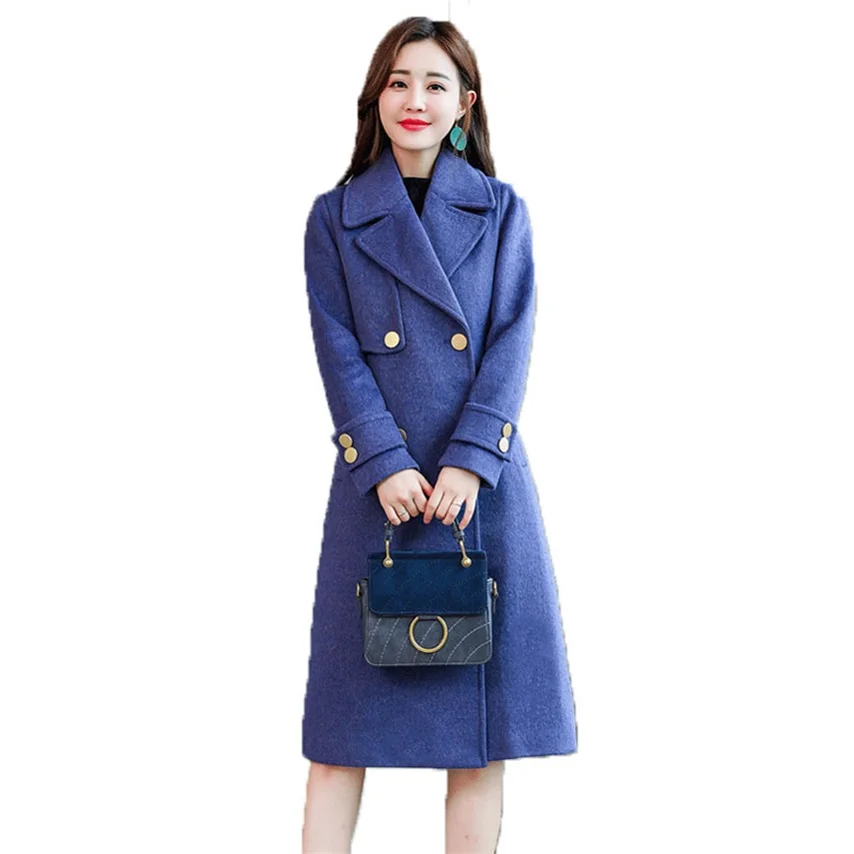 Woolen coat women's jacket autumn and winter new fashion temperament wild long double-breasted solid color woolen coat JQ387
Woolen coat women's jacket autumn and winter new fashion temperament wild long double-breasted solid color woolen coat JQ387