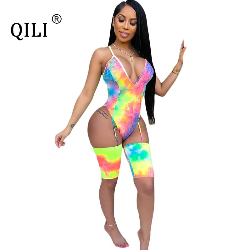 QILI Women Summer Beach Jumpsuit Sexy Rompers Bodysuits Party Club Playsuis Tie Dye Print Hollow Out Rompers New
QILI Women Summer Beach Jumpsuit Sexy Rompers Bodysuits Party Club Playsuis Tie Dye Print Hollow Out Rompers New