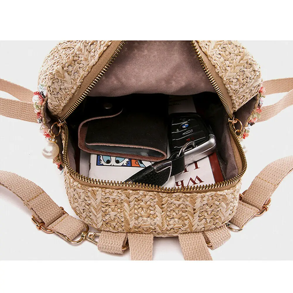 Women Mini Straw Woven Backpack Casual Small Travel Bag Teenage Girl Shoulder Bag Fashion School Bags Solid Feminina Mochila
Women Mini Straw Woven Backpack Casual Small Travel Bag Teenage Girl Shoulder Bag Fashion School Bags Solid Feminina Mochila