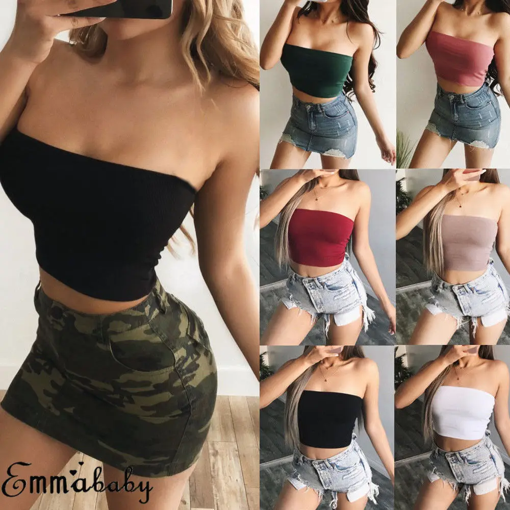 2019 Fashion Women Off Shoulder Crop Top Elastic Tube Tops Bra Summer Sleeveless Solid Color Casual Strapless Short Top 6 Colors
2019 Fashion Women Off Shoulder Crop Top Elastic Tube Tops Bra Summer Sleeveless Solid Color Casual Strapless Short Top 6 Colors