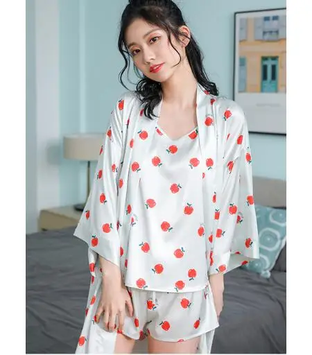 Fdfklak 3 Pieces pijama set print silk satin sleepwear pyjamas women spring summer pajamas sets sexy homewear pyjama femme
Fdfklak 3 Pieces pijama set print silk satin sleepwear pyjamas women spring summer pajamas sets sexy homewear pyjama femme