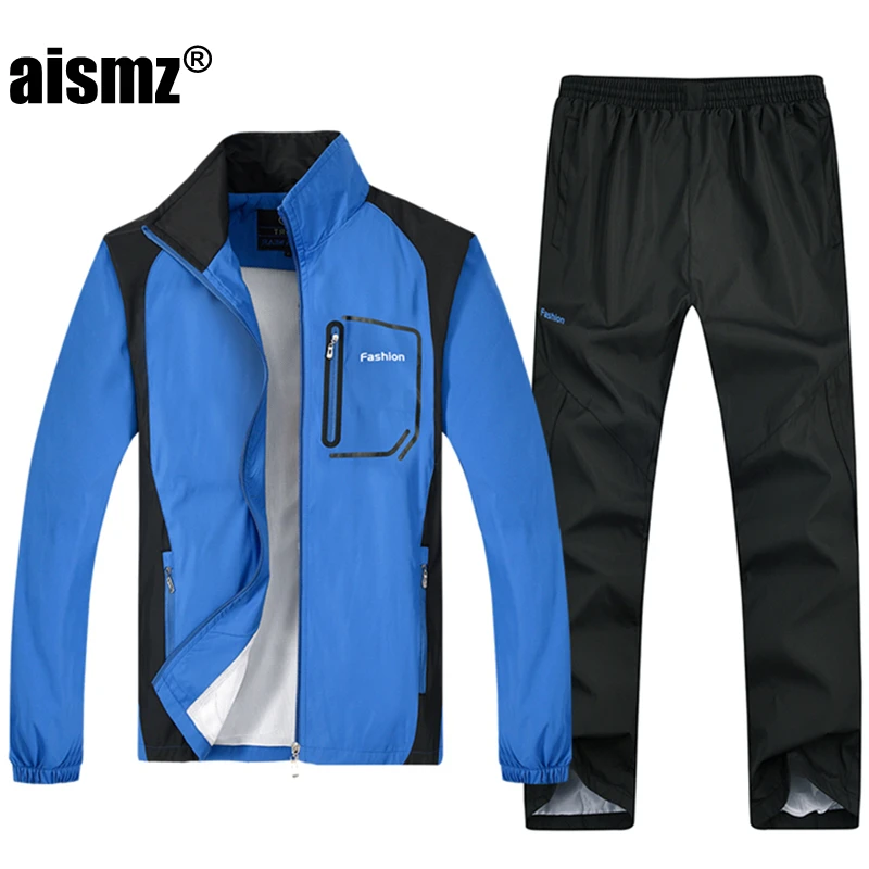 Aismz размера плюс 4XL 5XL Мужская спортивная одежда весна осень зима брендовый