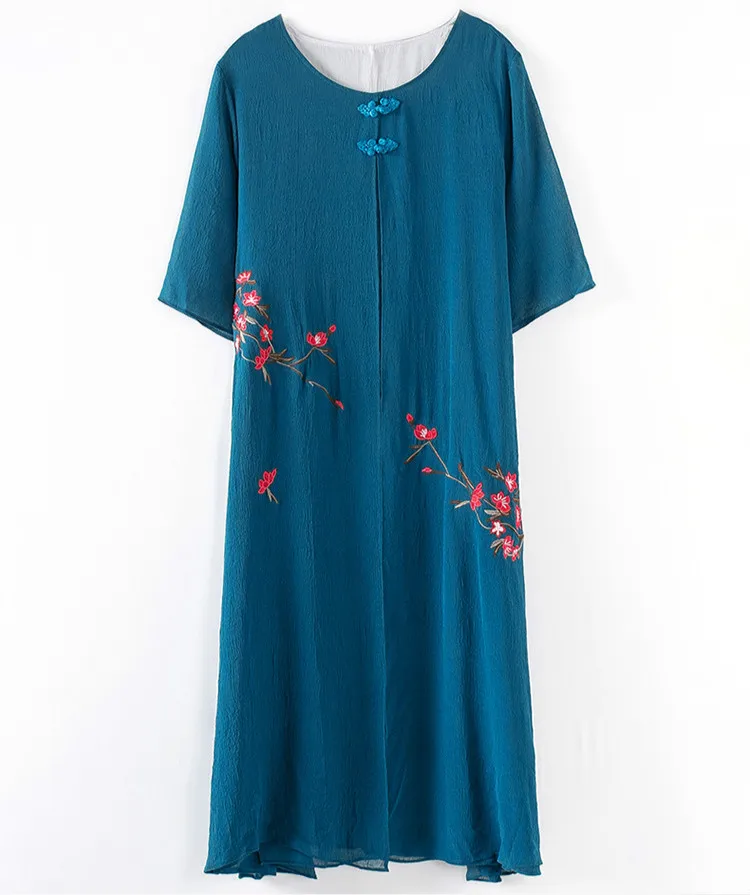 M-3XL Large size Embroidered Women Summer Dress Plus Size Chinese Style Loose Long Dress Elegant Fake Two-piece Dress Clothing
M-3XL Large size Embroidered Women Summer Dress Plus Size Chinese Style Loose Long Dress Elegant Fake Two-piece Dress Clothing