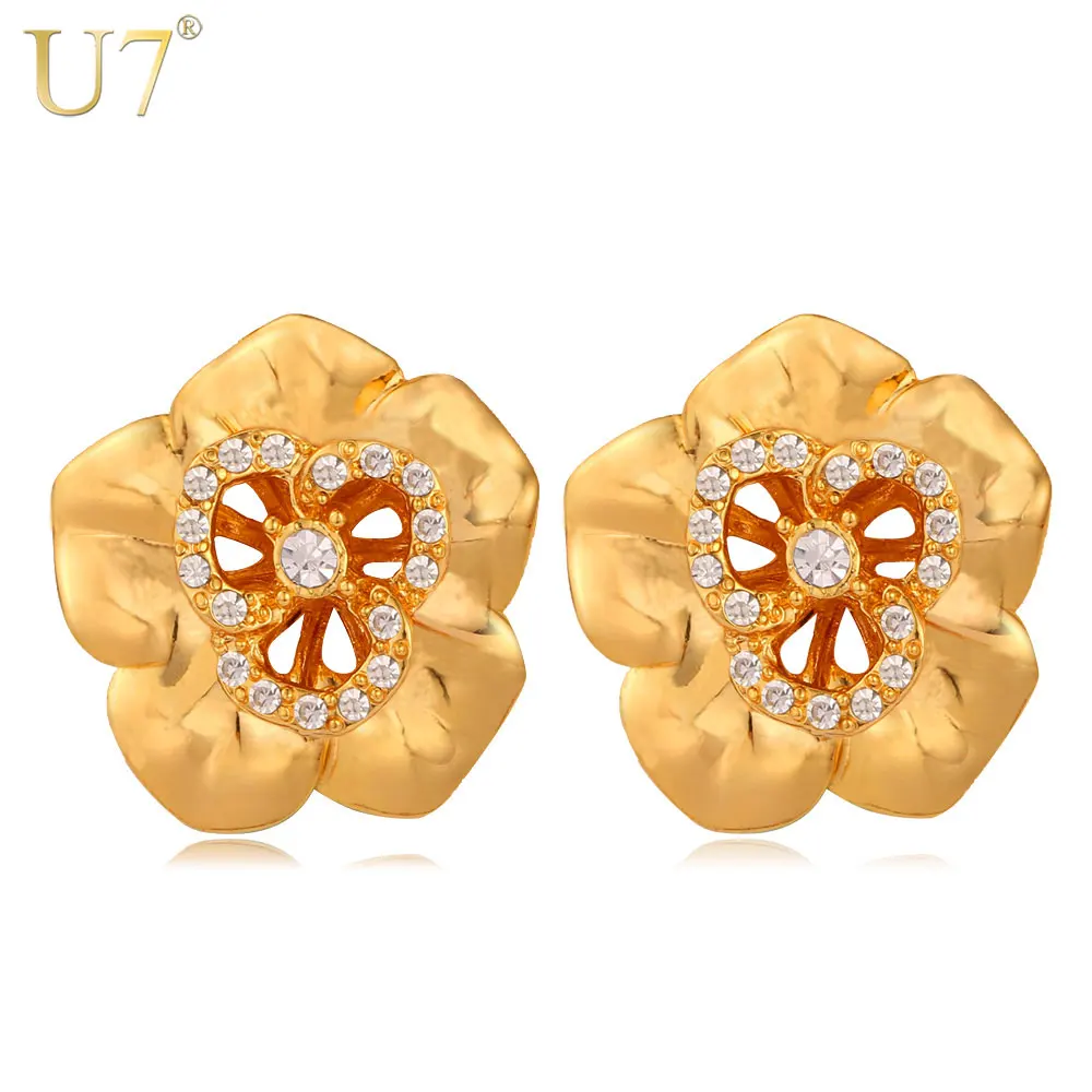 U7 Flower Earrings Gold Color Retro Jewelry Wholesale Hollow Design Plant Crystal Drop Earrings For Women E509
U7 Flower Earrings Gold Color Retro Jewelry Wholesale Hollow Design Plant Crystal Drop Earrings For Women E509