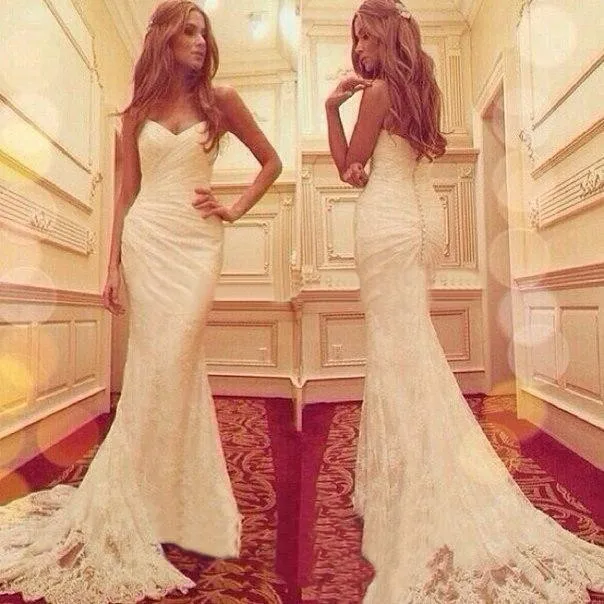 Newest Design Elegant Lace Mermaid Wedding Dresses Appliques Modern Open Back Bridal Gowns Princess Vestido de Noiva
Newest Design Elegant Lace Mermaid Wedding Dresses Appliques Modern Open Back Bridal Gowns Princess Vestido de Noiva