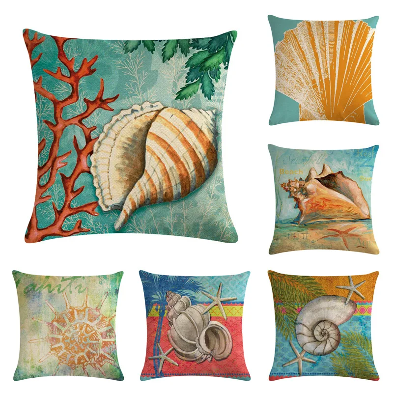 Printed Starfish Seashell Cushion Cover 45*45cm Cotton Linen Wedding Decor Throw Pillowcase 1 Side Print Cojine
Printed Starfish Seashell Cushion Cover 45*45cm Cotton Linen Wedding Decor Throw Pillowcase 1 Side Print Cojine
