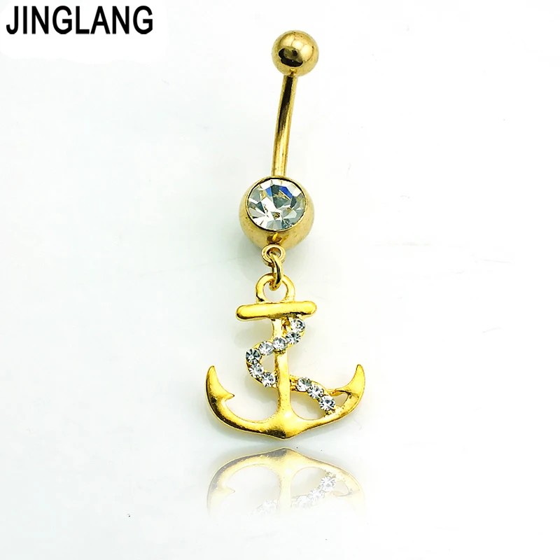 Brand New Fashion Navel Rings Golden Surgical Steel Dangle Rhinestone Anchor Belly Body Piercing Jewelry
Brand New Fashion Navel Rings Golden Surgical Steel Dangle Rhinestone Anchor Belly Body Piercing Jewelry