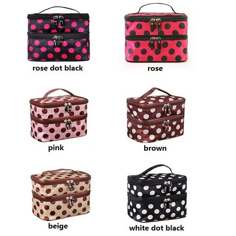 New Women Double Layer Dot Cosmetic Bag Travel Necessaries Bags High-capacity Storage Makeup Organizer Zipper Handbags LW02-C
New Women Double Layer Dot Cosmetic Bag Travel Necessaries Bags High-capacity Storage Makeup Organizer Zipper Handbags LW02-C
