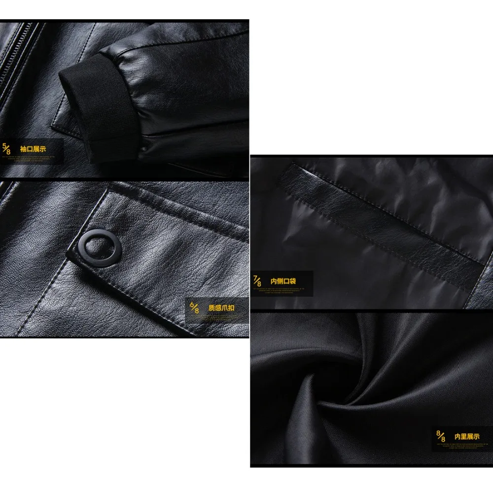 M-4XL Men Faux Leather Jacket 2018 Autumn New Smart Casual Stand Collar Big Pockets Thin Solid PU Leather Jackets Coat
M-4XL Men Faux Leather Jacket 2018 Autumn New Smart Casual Stand Collar Big Pockets Thin Solid PU Leather Jackets Coat