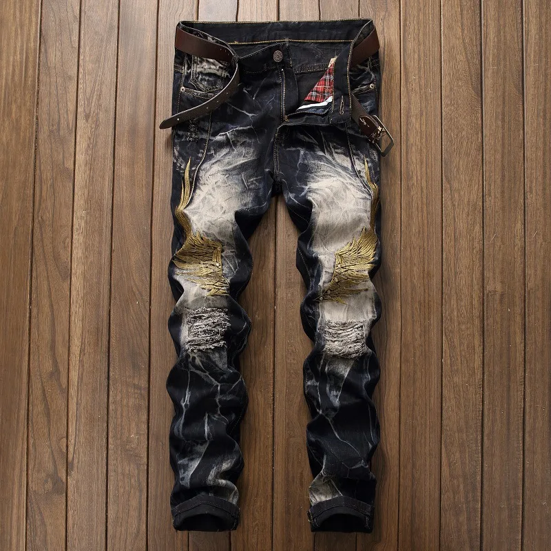 New Brand Men's Jeans Autumn Winter Stretch Dark Blue vaqueros hombre Casual Denim Pants Slim Scratched Long Trousers Cowboys 42
New Brand Men's Jeans Autumn Winter Stretch Dark Blue vaqueros hombre Casual Denim Pants Slim Scratched Long Trousers Cowboys 42