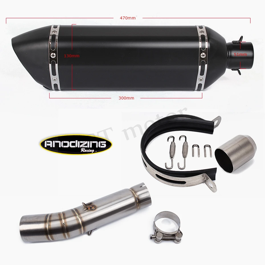 GT Motor - FOR HONDA CBR400 CB500R 2013-2015 CB400X CB500X 13-16 Carbon Fiber Exhaust Muffler Pipe Link middle Escape SLIP ON | Автомобили
