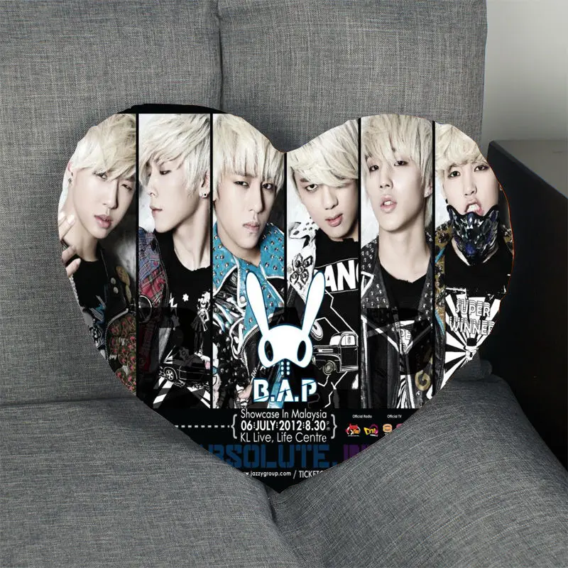 HOT Kpop Custom B.A.P Pillow Case Heart Shaped Zipper Pillow Cover Satin Soft No Fade Pillow Cases Home Textile Decorative
HOT Kpop Custom B.A.P Pillow Case Heart Shaped Zipper Pillow Cover Satin Soft No Fade Pillow Cases Home Textile Decorative