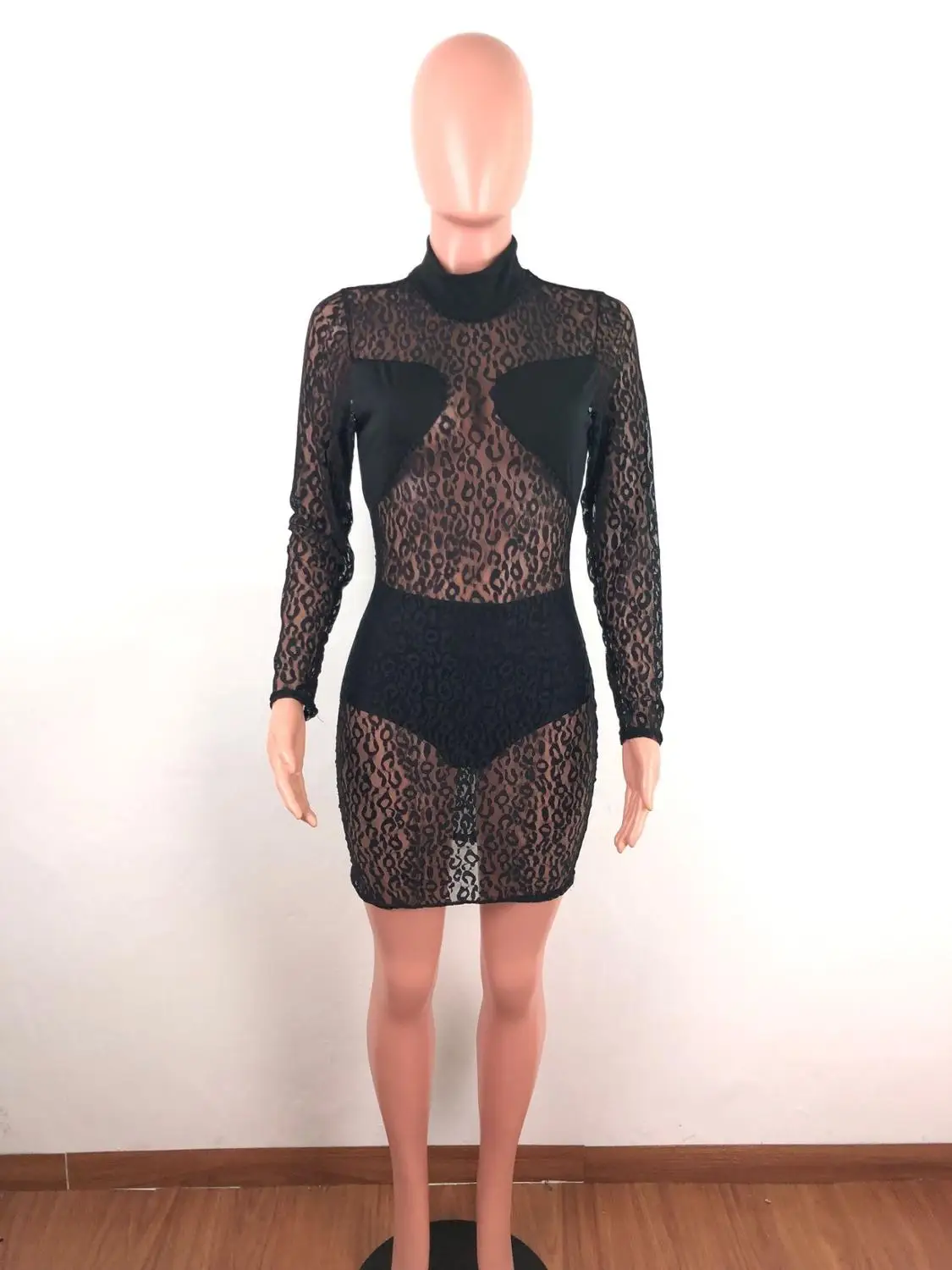 Echoine Women Sexy High Elasticity Long Sleeve Leopard Sheer Mesh See Through Short Nighclub Dress Plus Size Party Sexy Dresses
Echoine Women Sexy High Elasticity Long Sleeve Leopard Sheer Mesh See Through Short Nighclub Dress Plus Size Party Sexy Dresses