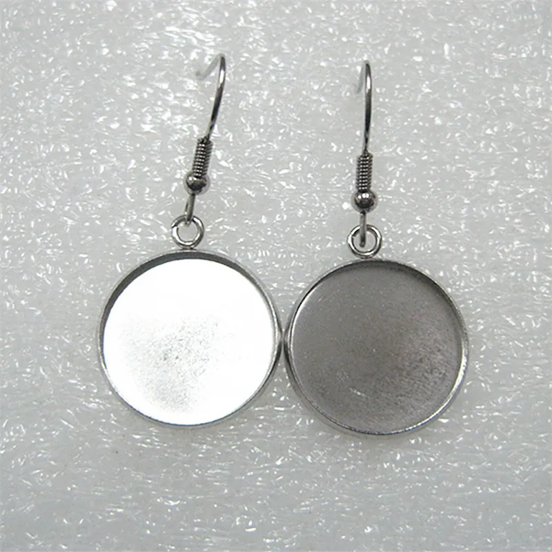 10pcs 6-25mm drop earrings settings Stainless Steel Earring Cabochon Base Blank Fit Cameo DIY Ear Jewelry Making | Украшения и
