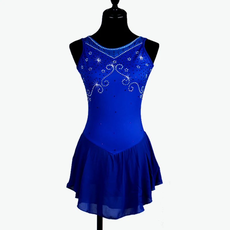 Figure Latino Dress Women's Girls' Ice Skating Dress Blue Red Rhinestone Sequined Elasticity Performance Ballroom Wears H8009
Figure Latino Dress Women's Girls' Ice Skating Dress Blue Red Rhinestone Sequined Elasticity Performance Ballroom Wears H8009