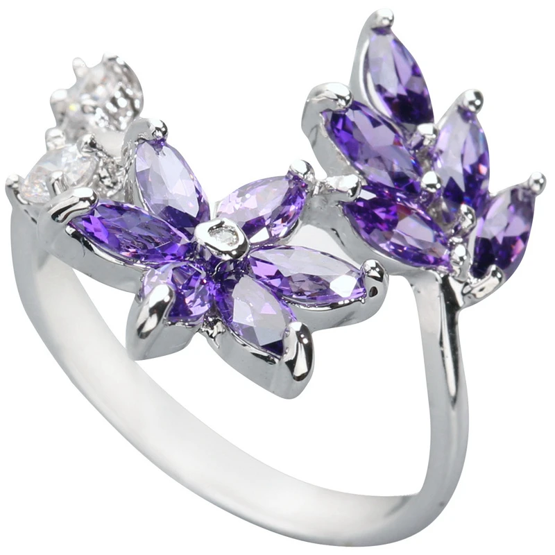 Glamorous Purple Stone 3*5mm Semi-precious Stone Silver Cool For Women Ring Q1766
Glamorous Purple Stone 3*5mm Semi-precious Stone Silver Cool For Women Ring Q1766