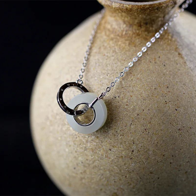 L&P Original Design Natural Jade 925 Silver Pendant Necklace for Women Gemstone Double buckle necklace Wholesale Gift
L&P Original Design Natural Jade 925 Silver Pendant Necklace for Women Gemstone Double buckle necklace Wholesale Gift