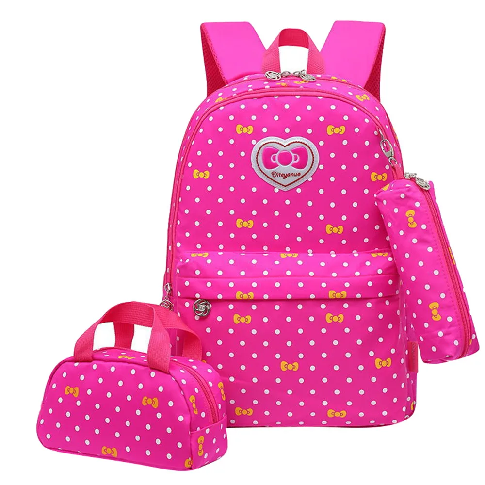 Cartoon dots printing 3pcs/Set Children School Bags princess Girls Rucksack school Backpacks Mochila kids travel backpack
Cartoon dots printing 3pcs/Set Children School Bags princess Girls Rucksack school Backpacks Mochila kids travel backpack