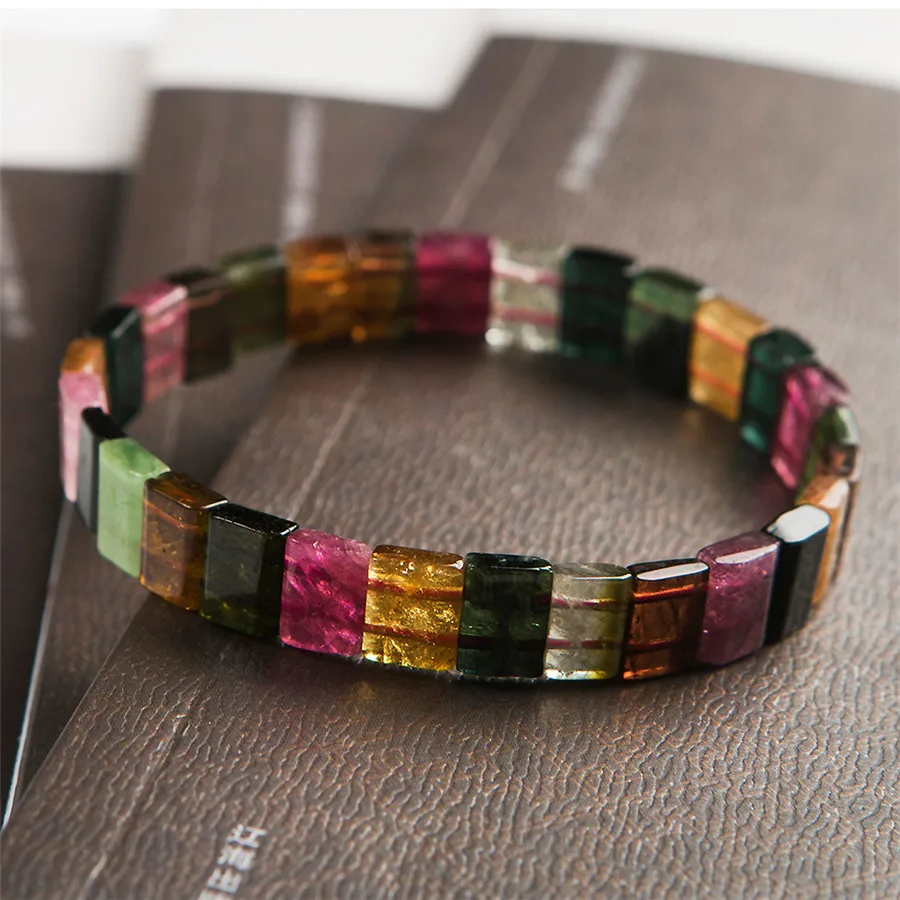 2018 Newly Top Quality Natural Colorful Tourmaline Stone Rectangle Beads Bracelet AAAAA Fashion Women Men Crystal Stone Bracelet
2018 Newly Top Quality Natural Colorful Tourmaline Stone Rectangle Beads Bracelet AAAAA Fashion Women Men Crystal Stone Bracelet
