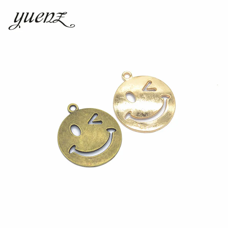 

YuenZ 10 шт., подвески для смайликов с выражением лица, античный серебряный цвет, кулон для изготовления ювелирных изделий, ожерелье ручной работы, 27*23 мм, I164