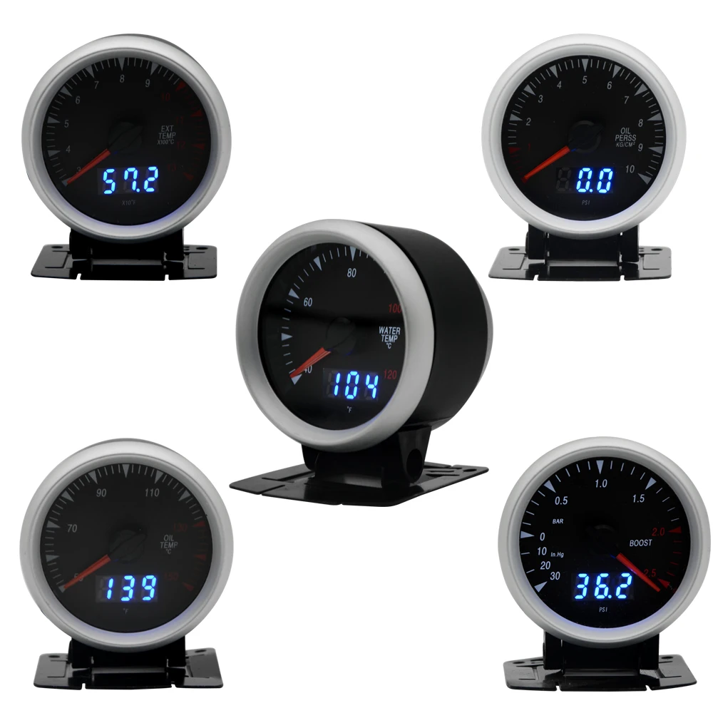 2.5 Inch 60mm Turbo Boost/Water Temp/Oil Temp/Oil Pressure/Exhaust Gas Temp Gauge Dual Units Digital Analog Display Blue LED
2.5 Inch 60mm Turbo Boost/Water Temp/Oil Temp/Oil Pressure/Exhaust Gas Temp Gauge Dual Units Digital Analog Display Blue LED