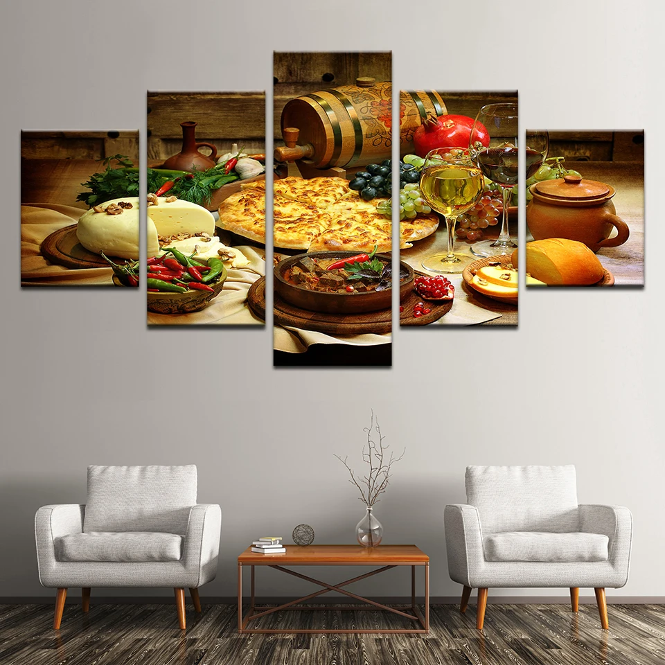 Home Decor Painting Modern Wall Art Frame Restaurant Kitchen Modular Posters Pictures 5 Pieces Food And Drinks HD Printed Canvas
Home Decor Painting Modern Wall Art Frame Restaurant Kitchen Modular Posters Pictures 5 Pieces Food And Drinks HD Printed Canvas
