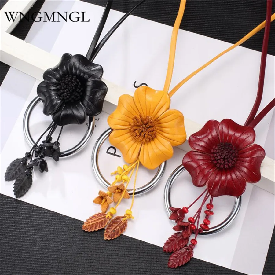 WNGMNGL 2018 New Women Long Necklaces Vintage Genuine Leather Flower Pendant Necklace for Women Charm Statement Fashion Jewelry
WNGMNGL 2018 New Women Long Necklaces Vintage Genuine Leather Flower Pendant Necklace for Women Charm Statement Fashion Jewelry