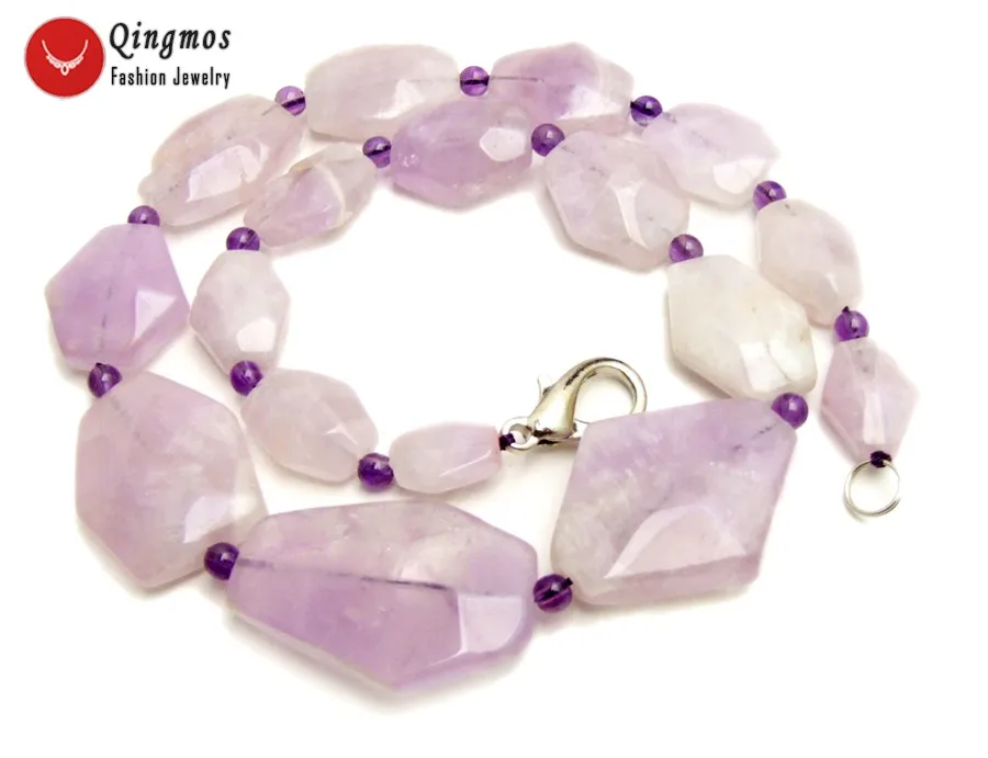 Qingmos Natural Purple Amethysts Necklace for Women with 13-36mm Facted Rhombic Gem Stone 18" Chokers Necklace Jewelry nec6463
Qingmos Natural Purple Amethysts Necklace for Women with 13-36mm Facted Rhombic Gem Stone 18" Chokers Necklace Jewelry nec6463