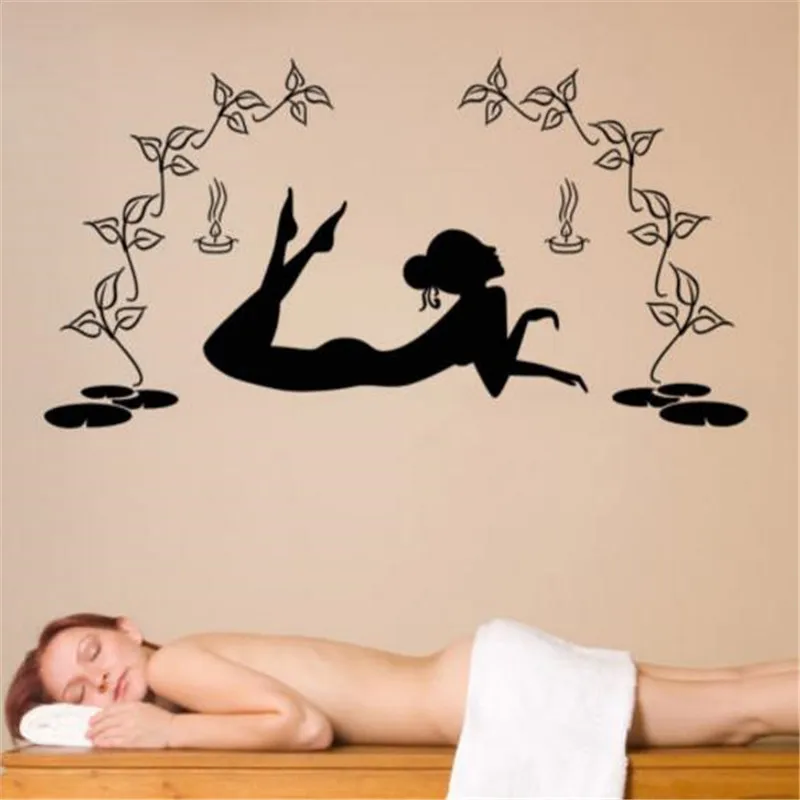 

Виниловая наклейка на стену для тела, девушки, салона красоты, спа, массажа, релаксации