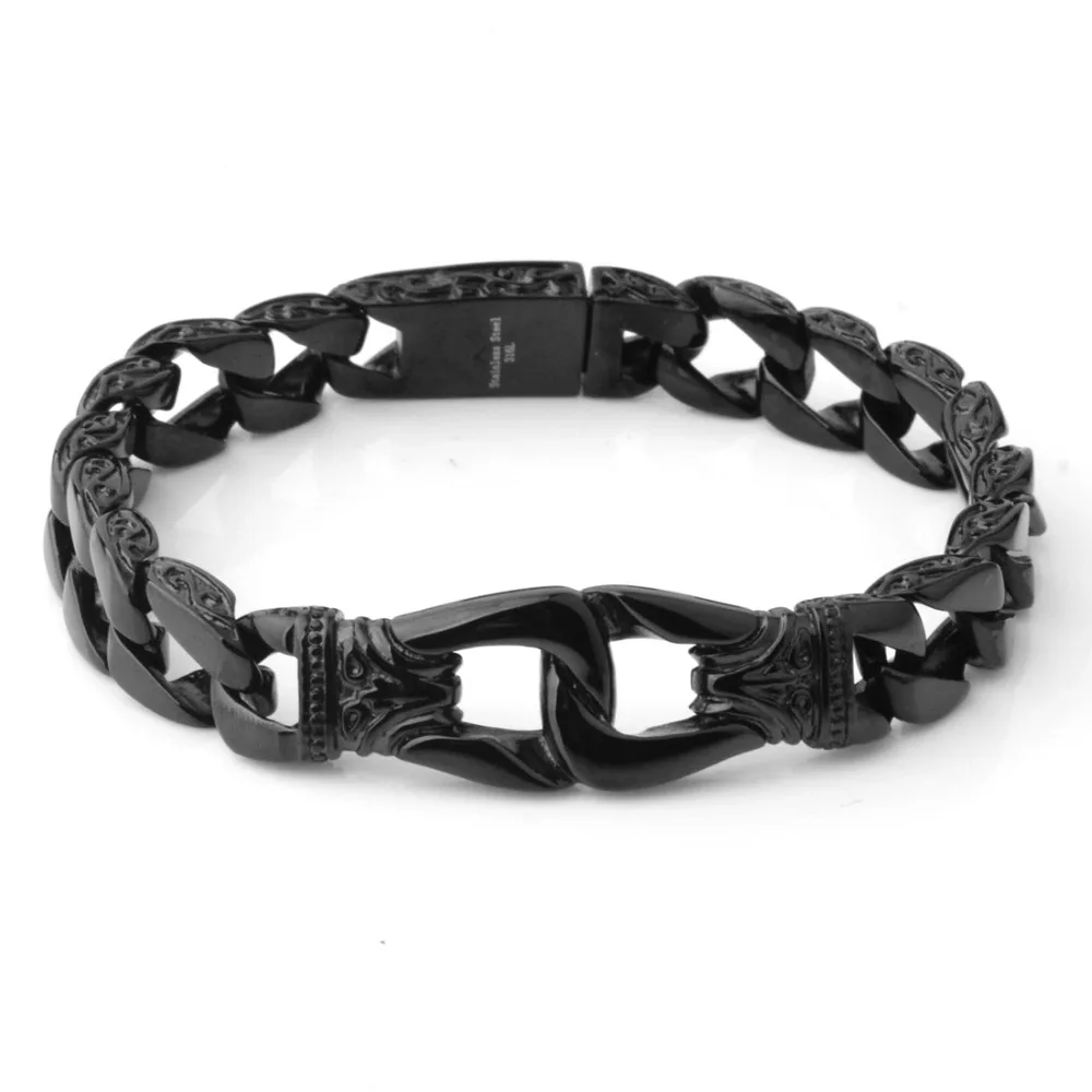 Mens Jewelry Quality Black Color Stainless Steel High Quality Casting Bracelet 12mm8.66"
Mens Jewelry Quality Black Color Stainless Steel High Quality Casting Bracelet 12mm8.66"