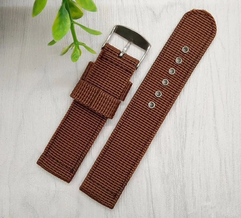 CARL YWET 16 18 20 22 24mm Black Green Blue Brown Watchband Handmade Nylon Fabric Canvas Strap Belt For Rolex Tudor Brand Watch | Наручные