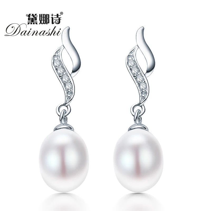 

Dainashi Natural Freshwater Pearl 925 Sterling Silver Pendant Earrings Elegant Drop Earrings Gift for women Party High Jewelry