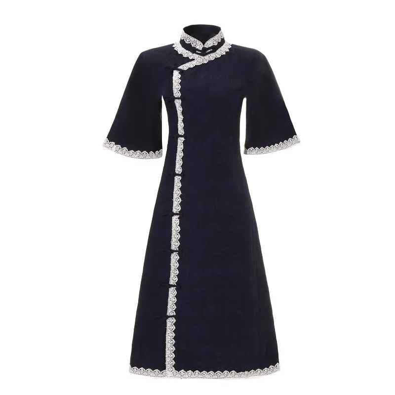 Navy Blue 2019 Womens Spring Long Cheongsam Fashion Chinese style Lady Mandarin Collar Qipao Sexy Slim Party Dress Vestido S-3XL
Navy Blue 2019 Womens Spring Long Cheongsam Fashion Chinese style Lady Mandarin Collar Qipao Sexy Slim Party Dress Vestido S-3XL
