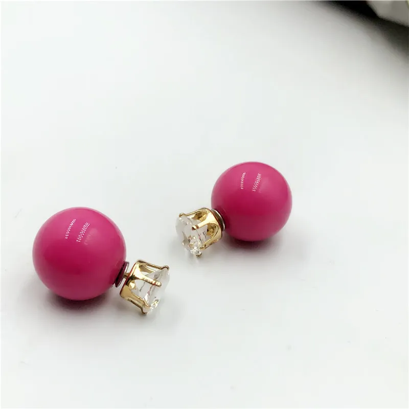 21 colors Choics Candy Colour Pendientes Earrings Ball Shape Plastic Stud Earring Double-sided pearl Colored ear studs oorbellen
21 colors Choics Candy Colour Pendientes Earrings Ball Shape Plastic Stud Earring Double-sided pearl Colored ear studs oorbellen