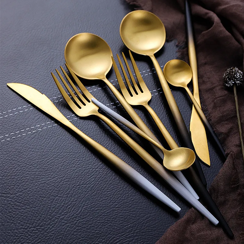 30set/lot 4pcs 304 Stainless Steel Flatware Cutlery Set Gold Dinnerware Tableware Fork Knife Coffee Spoon
30set/lot 4pcs 304 Stainless Steel Flatware Cutlery Set Gold Dinnerware Tableware Fork Knife Coffee Spoon