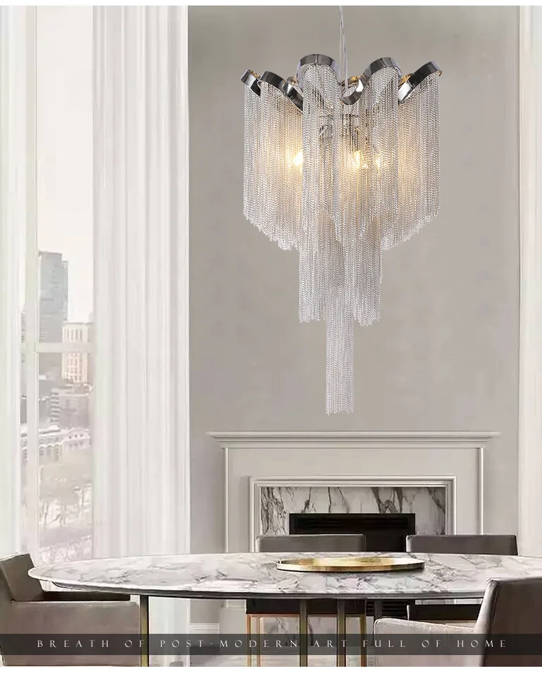 Nordic postmodern simplicity Chandelier Aluminum chain chandelier Iron Creative Living Room Home Indoor Dining Lighting
Nordic postmodern simplicity Chandelier Aluminum chain chandelier Iron Creative Living Room Home Indoor Dining Lighting