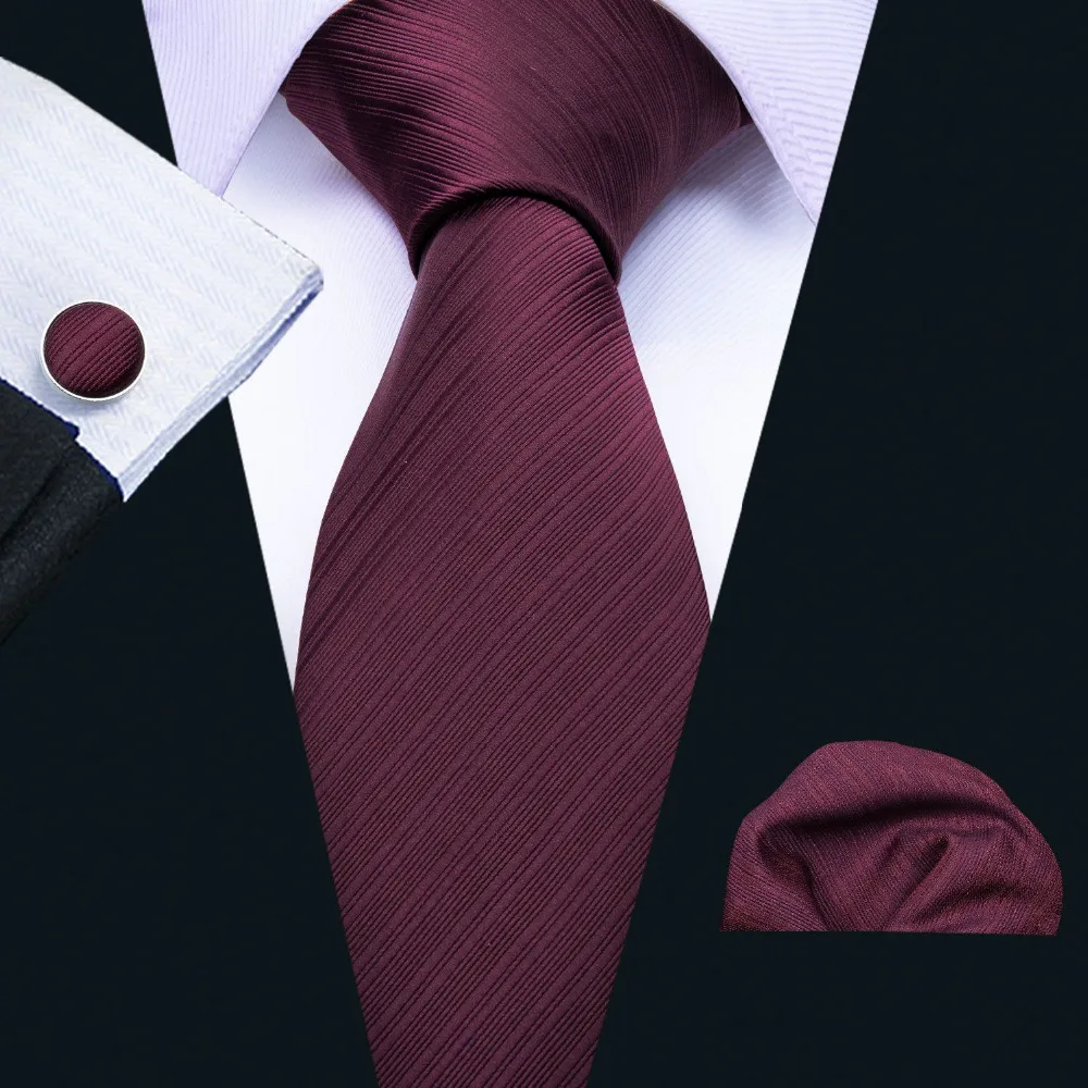 Factory Luxury Men's 100% Silk Tie Set Ties Handkerchief Cufflinks Wine-Red Solid Pocket Square Necktie Wedding Hanky Neck tie
Factory Luxury Men's 100% Silk Tie Set Ties Handkerchief Cufflinks Wine-Red Solid Pocket Square Necktie Wedding Hanky Neck tie
