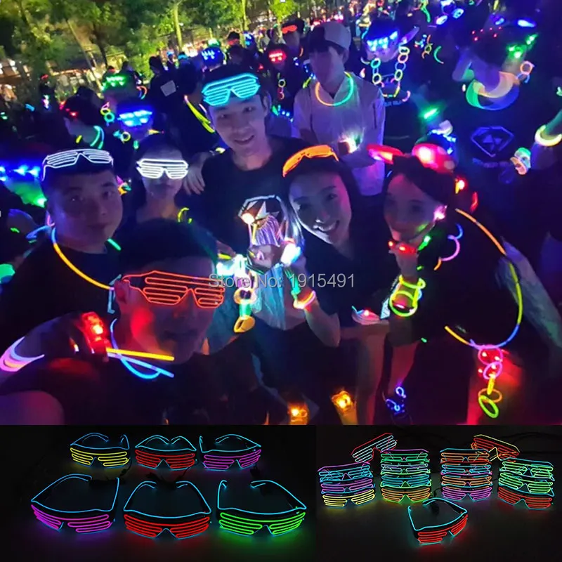 2019 New Attractive Luminous LED Shutter Glasses Holiday Lighting Colorful Glowing EL wire Glasses with 4 Functions of Driver 
2019 New Attractive Luminous LED Shutter Glasses Holiday Lighting Colorful Glowing EL wire Glasses with 4 Functions of Driver