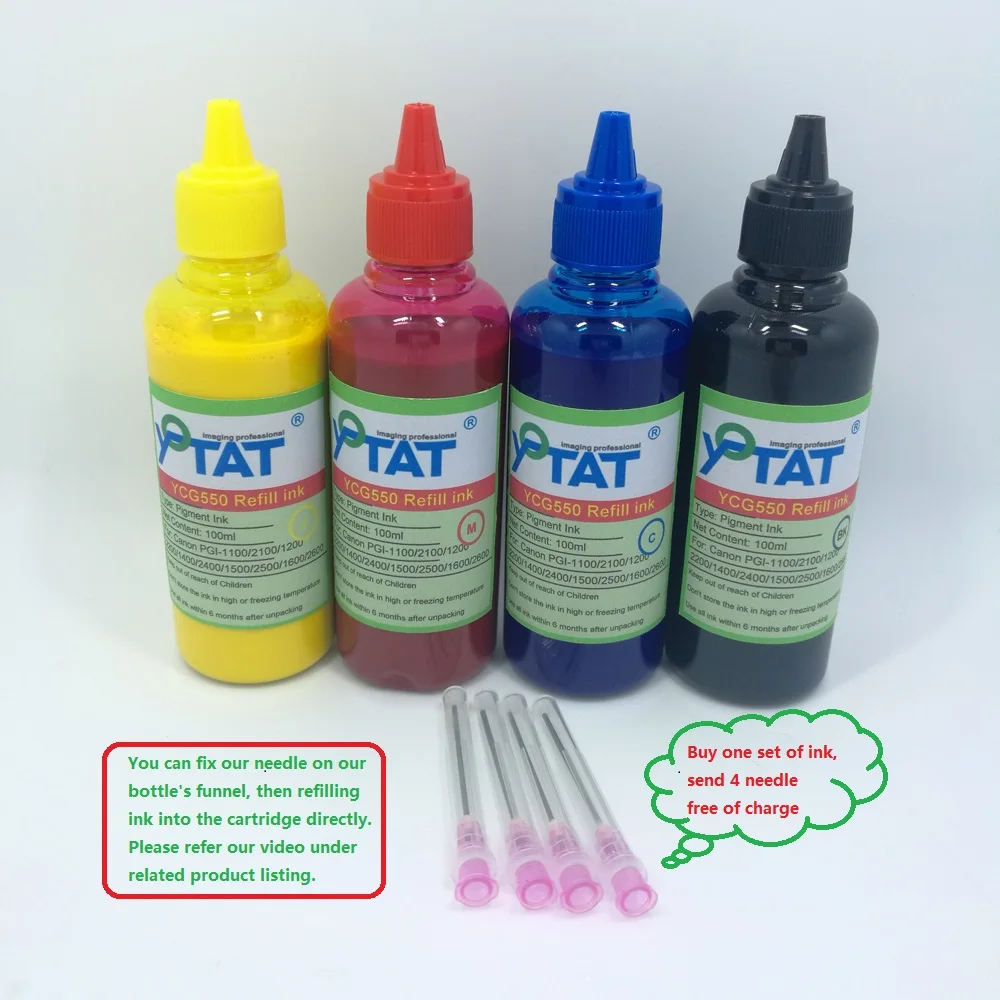 YOTAT 4pcs BK C M Y 100ml Pigment ink PGI-1200 PGI-2200 for CANON MAXIFY MB2020 MB2320 iB4020 MB5020 MB5320 printer
YOTAT 4pcs BK C M Y 100ml Pigment ink PGI-1200 PGI-2200 for CANON MAXIFY MB2020 MB2320 iB4020 MB5020 MB5320 printer