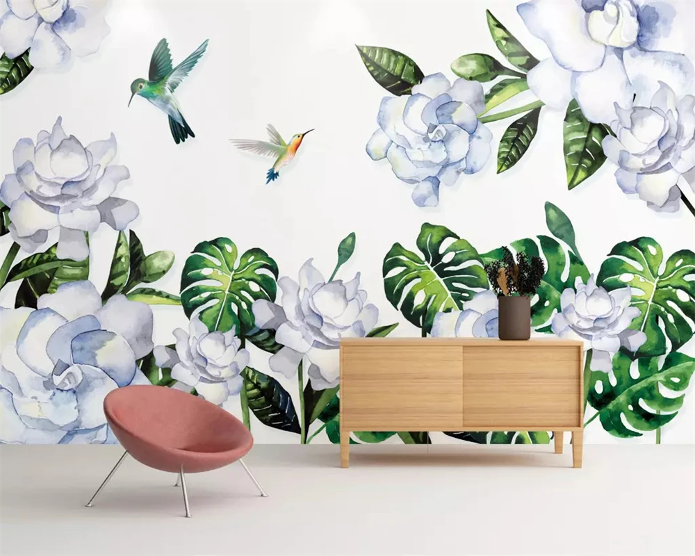 Beibehang Custom Mural Wallpaper modern Style Hand Painted tropical plants flowers and birds painted background 3d wallpaper
Beibehang Custom Mural Wallpaper modern Style Hand Painted tropical plants flowers and birds painted background 3d wallpaper