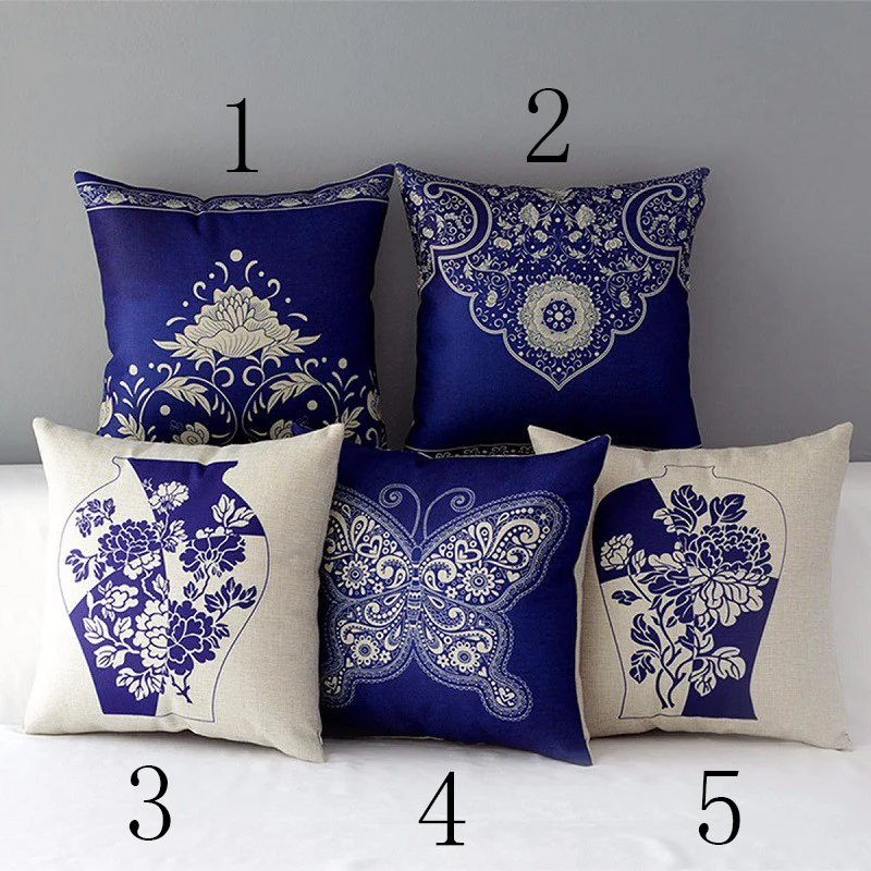 Floral Cushion Cover Blue White Chinese Throw Pillowcase Thanksgiving Decorations Flower Pillow Porcelain Pillows
Floral Cushion Cover Blue White Chinese Throw Pillowcase Thanksgiving Decorations Flower Pillow Porcelain Pillows