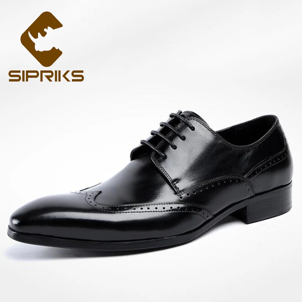 Sipriks Genuine Leather Black Business Formal Shoes Male Pointed Burgundy Brogues Shoes Elegant Male Wedding Party Prom Shoes 10
Sipriks Genuine Leather Black Business Formal Shoes Male Pointed Burgundy Brogues Shoes Elegant Male Wedding Party Prom Shoes 10