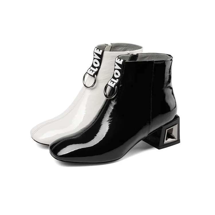 MLJUESE 2019 women ankle boots patent leather winter warm fur letter female boots low heel women boots size 33-43
MLJUESE 2019 women ankle boots patent leather winter warm fur letter female boots low heel women boots size 33-43