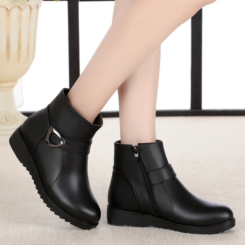 2019 Winter Elegant Comfort Full Genuine Leather boots Women Shoes Boots Warm Plush and Wool Boots Snow Shoes Woman Ankle Boots
2019 Winter Elegant Comfort Full Genuine Leather boots Women Shoes Boots Warm Plush and Wool Boots Snow Shoes Woman Ankle Boots