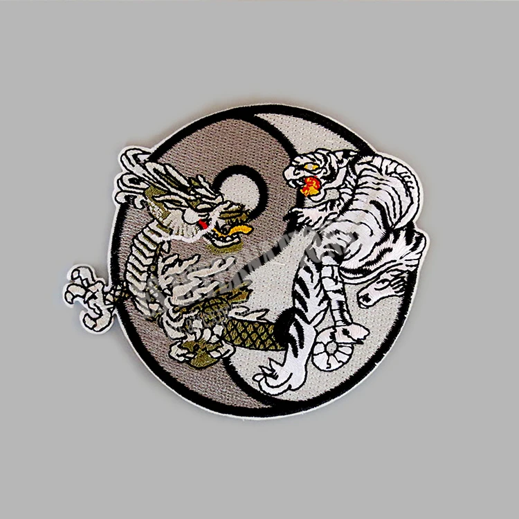 Dragon and Tiger Taiji Yinyang Embroidery Patches for Jacket Back Vest Motorcycle Club Biker 9*8cm
Dragon and Tiger Taiji Yinyang Embroidery Patches for Jacket Back Vest Motorcycle Club Biker 9*8cm